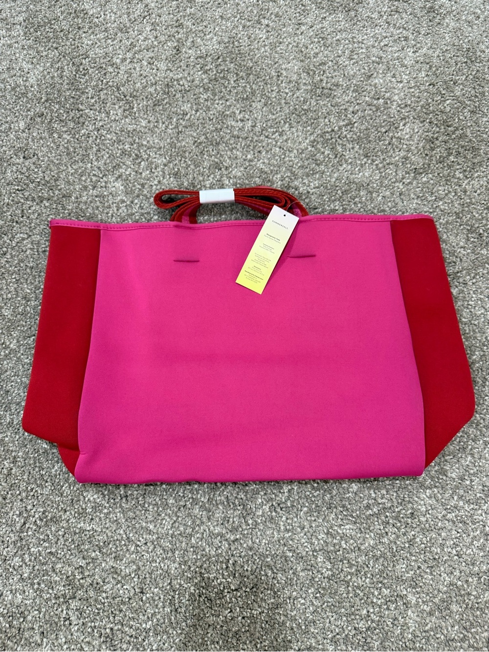 NWT Anthropologie SummerSalt Pink Colorblock Tote Beach Bag - Picture 2 of 3